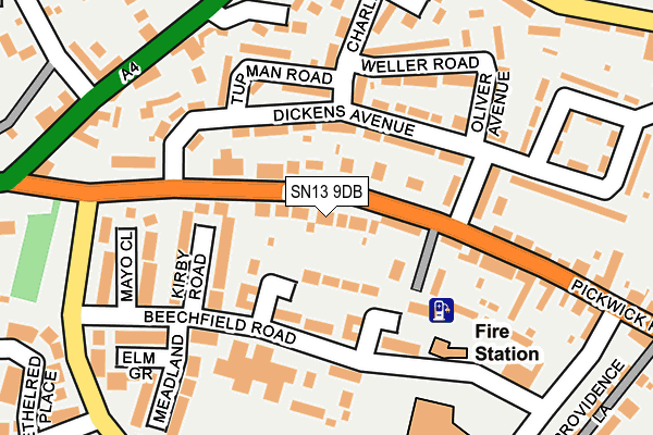 SN13 9DB map - OS OpenMap – Local (Ordnance Survey)