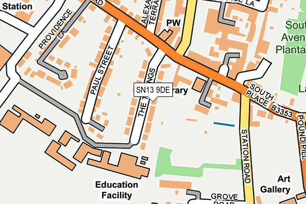 SN13 9DE map - OS OpenMap – Local (Ordnance Survey)