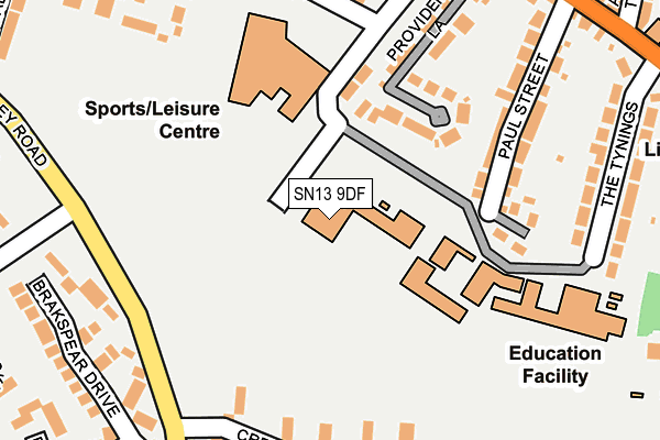 SN13 9DF map - OS OpenMap – Local (Ordnance Survey)