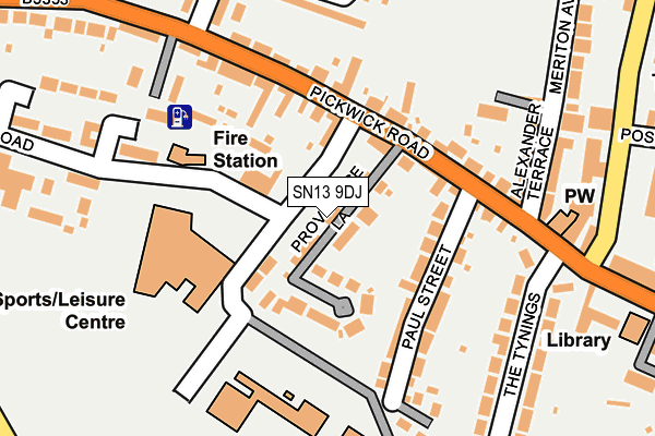 SN13 9DJ map - OS OpenMap – Local (Ordnance Survey)