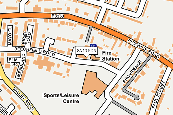 SN13 9DN map - OS OpenMap – Local (Ordnance Survey)