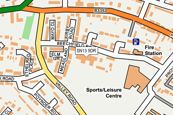 SN13 9DR map - OS OpenMap – Local (Ordnance Survey)