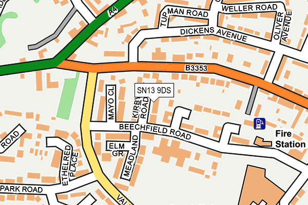 SN13 9DS map - OS OpenMap – Local (Ordnance Survey)