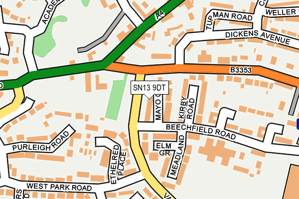 SN13 9DT map - OS OpenMap – Local (Ordnance Survey)