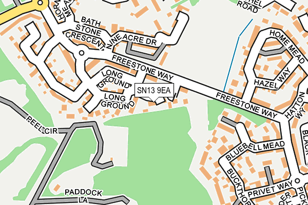 SN13 9EA map - OS OpenMap – Local (Ordnance Survey)