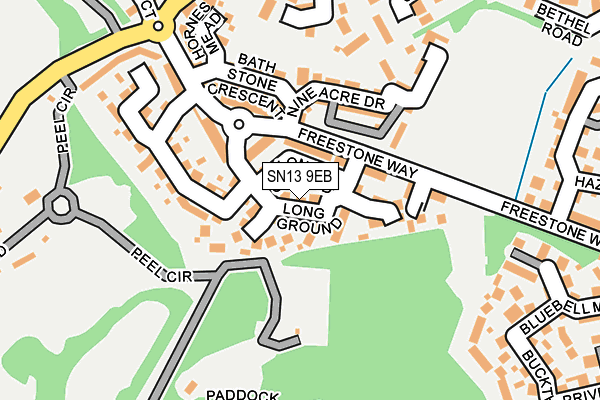 SN13 9EB map - OS OpenMap – Local (Ordnance Survey)