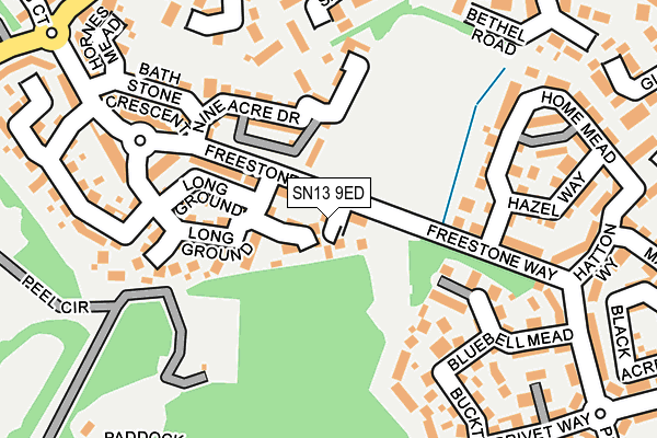 SN13 9ED map - OS OpenMap – Local (Ordnance Survey)