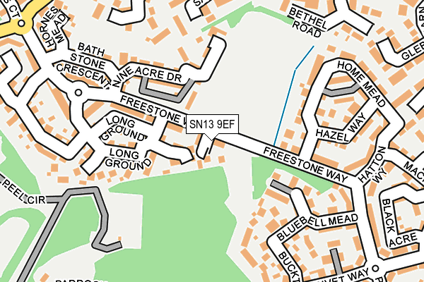 SN13 9EF map - OS OpenMap – Local (Ordnance Survey)
