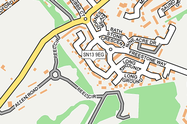 SN13 9EG map - OS OpenMap – Local (Ordnance Survey)