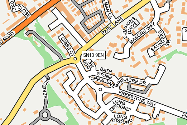 SN13 9EN map - OS OpenMap – Local (Ordnance Survey)