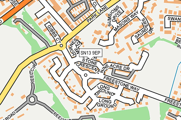 SN13 9EP map - OS OpenMap – Local (Ordnance Survey)
