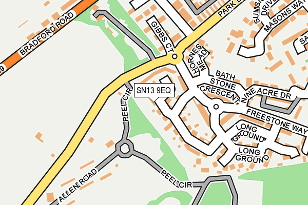 SN13 9EQ map - OS OpenMap – Local (Ordnance Survey)