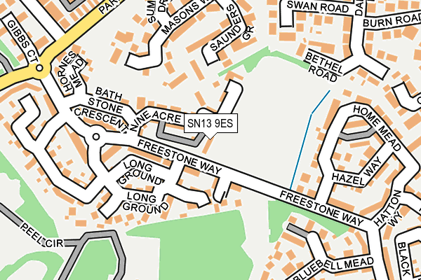 SN13 9ES map - OS OpenMap – Local (Ordnance Survey)