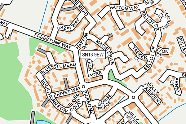 SN13 9EW map - OS OpenMap – Local (Ordnance Survey)