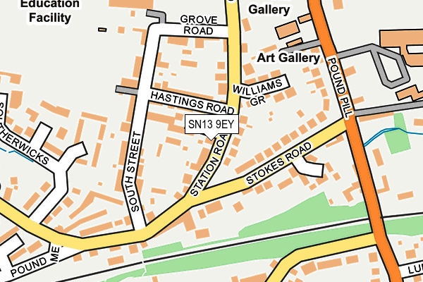 SN13 9EY map - OS OpenMap – Local (Ordnance Survey)