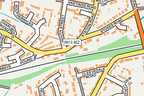 SN13 9EZ map - OS OpenMap – Local (Ordnance Survey)