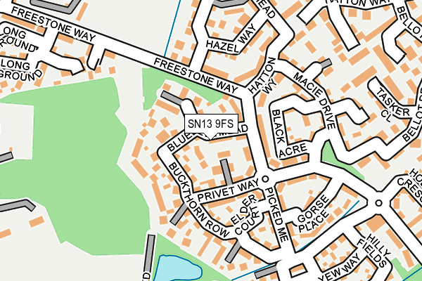 SN13 9FS map - OS OpenMap – Local (Ordnance Survey)