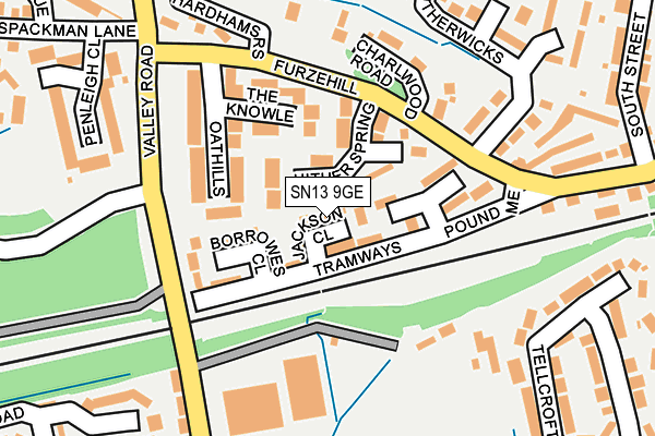 SN13 9GE map - OS OpenMap – Local (Ordnance Survey)