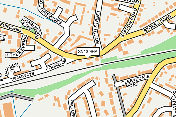 SN13 9HA map - OS OpenMap – Local (Ordnance Survey)