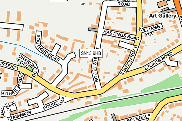 SN13 9HB map - OS OpenMap – Local (Ordnance Survey)