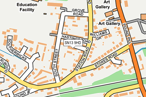 SN13 9HD map - OS OpenMap – Local (Ordnance Survey)