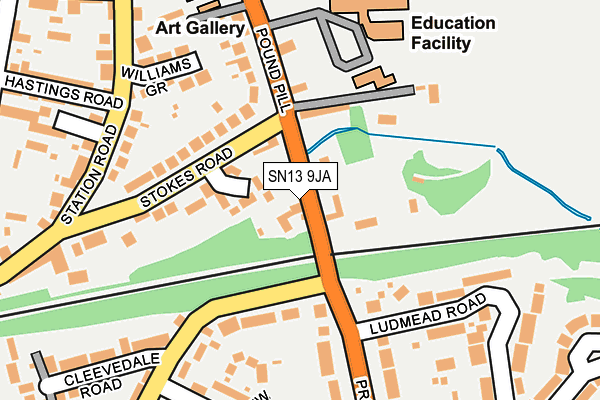 SN13 9JA map - OS OpenMap – Local (Ordnance Survey)