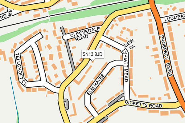 SN13 9JD map - OS OpenMap – Local (Ordnance Survey)