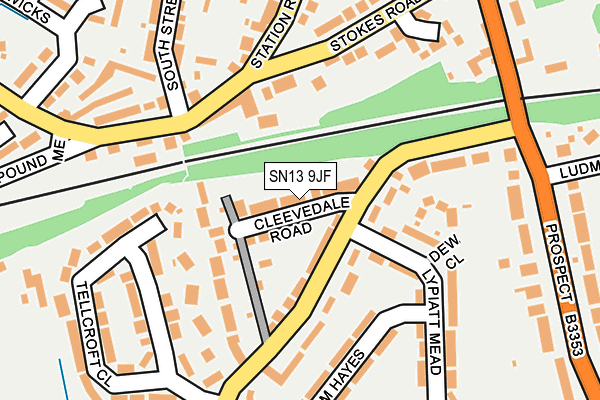 SN13 9JF map - OS OpenMap – Local (Ordnance Survey)