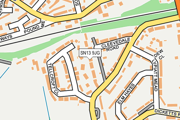 SN13 9JG map - OS OpenMap – Local (Ordnance Survey)
