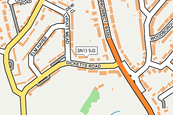 SN13 9JS map - OS OpenMap – Local (Ordnance Survey)