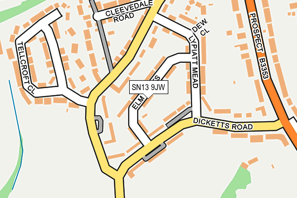 SN13 9JW map - OS OpenMap – Local (Ordnance Survey)