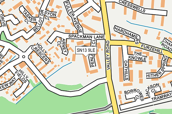 SN13 9LE map - OS OpenMap – Local (Ordnance Survey)