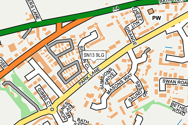 SN13 9LG map - OS OpenMap – Local (Ordnance Survey)