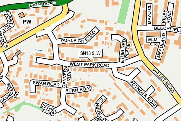 SN13 9LW map - OS OpenMap – Local (Ordnance Survey)