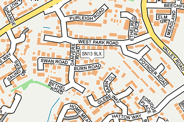 SN13 9LX map - OS OpenMap – Local (Ordnance Survey)