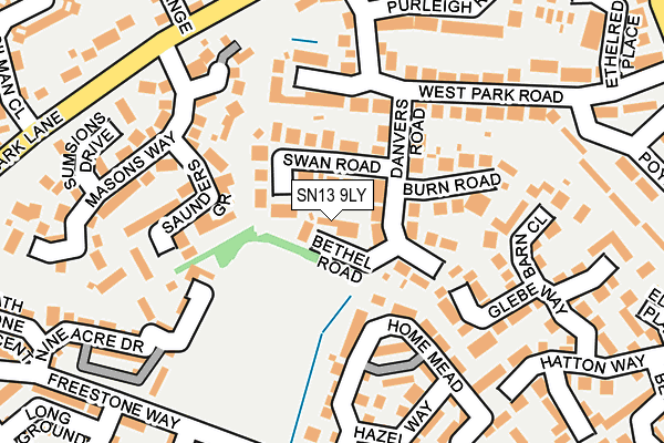 SN13 9LY map - OS OpenMap – Local (Ordnance Survey)