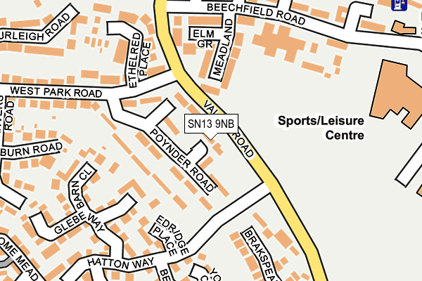 SN13 9NB map - OS OpenMap – Local (Ordnance Survey)