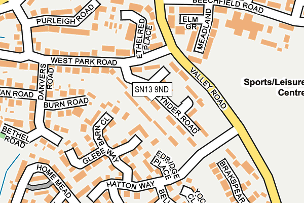 SN13 9ND map - OS OpenMap – Local (Ordnance Survey)