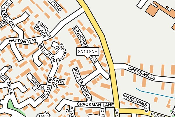 SN13 9NE map - OS OpenMap – Local (Ordnance Survey)