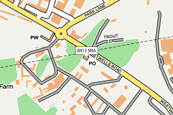 SN13 9RA map - OS OpenMap – Local (Ordnance Survey)
