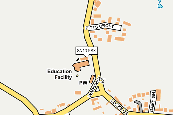 SN13 9SX map - OS OpenMap – Local (Ordnance Survey)