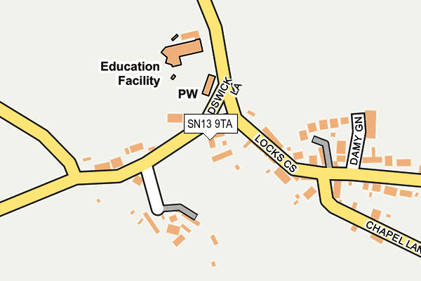 SN13 9TA map - OS OpenMap – Local (Ordnance Survey)