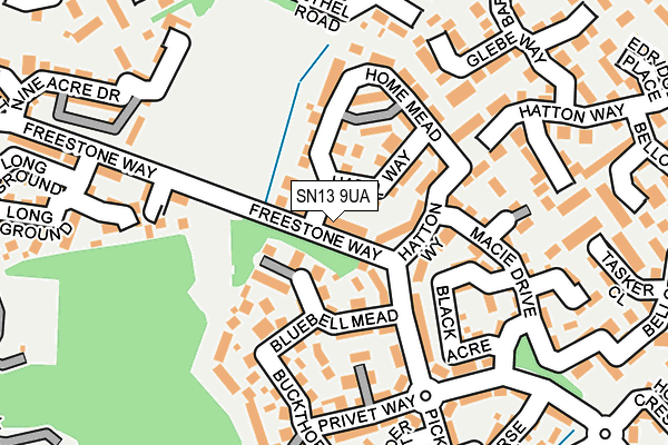 SN13 9UA map - OS OpenMap – Local (Ordnance Survey)
