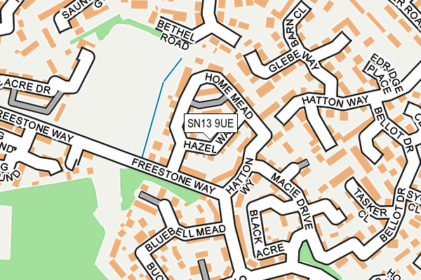 SN13 9UE map - OS OpenMap – Local (Ordnance Survey)