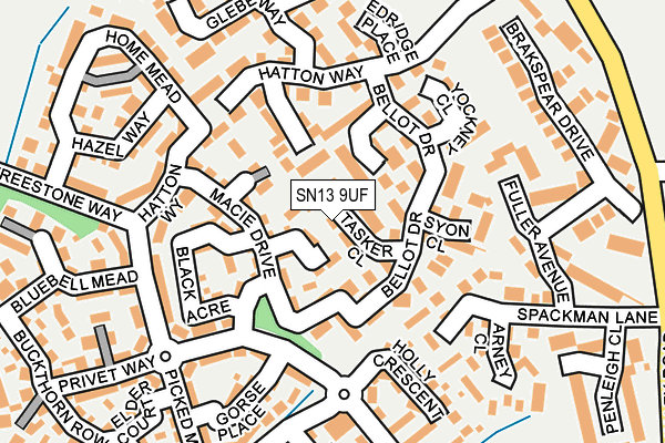 SN13 9UF map - OS OpenMap – Local (Ordnance Survey)