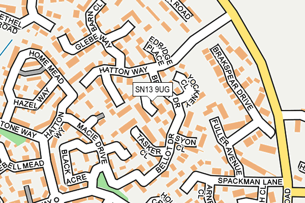 SN13 9UG map - OS OpenMap – Local (Ordnance Survey)