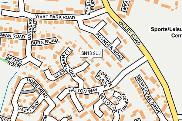 SN13 9UJ map - OS OpenMap – Local (Ordnance Survey)