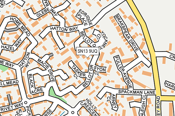 SN13 9UQ map - OS OpenMap – Local (Ordnance Survey)