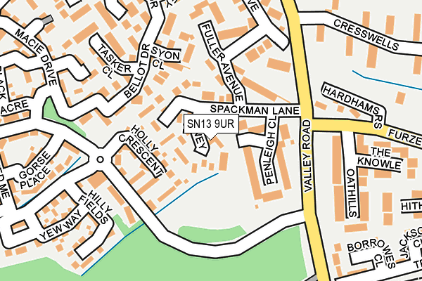SN13 9UR map - OS OpenMap – Local (Ordnance Survey)