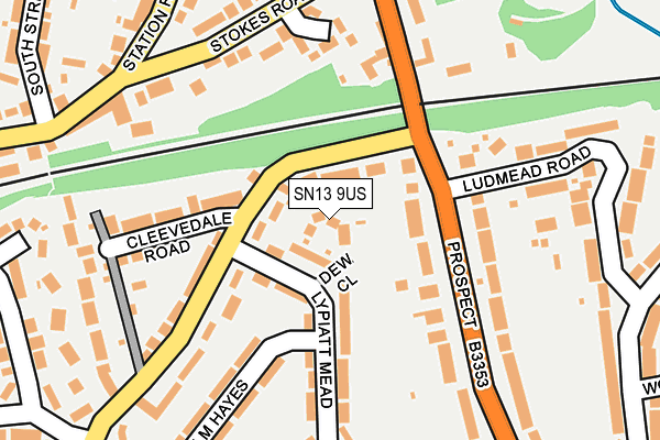 SN13 9US map - OS OpenMap – Local (Ordnance Survey)